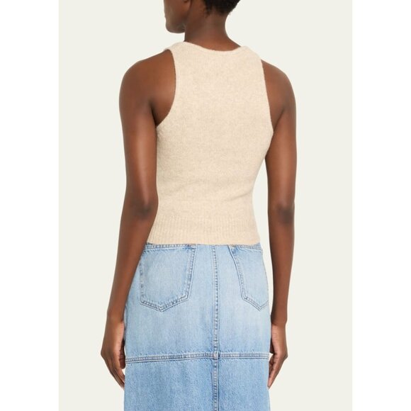 Brandon Maxwell Reese Cashmere Blend Tank Top Marled Oatmeal Size XL NWT - Picture 3 of 8